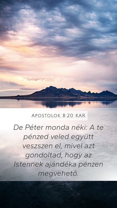 Apostolok 8:20 KAR Bible Verse Image