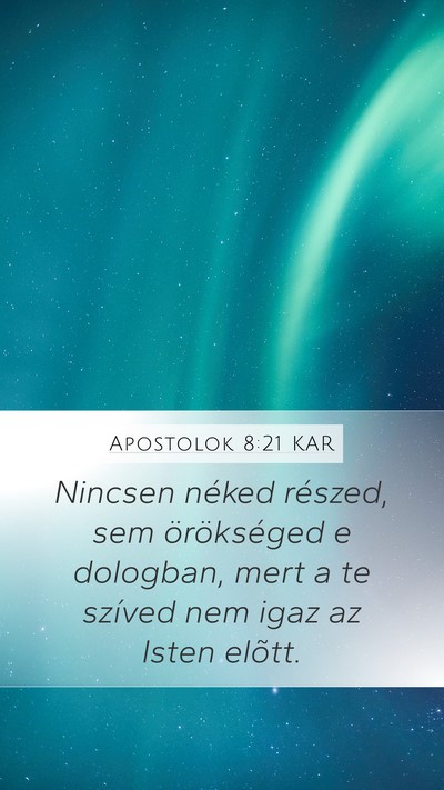 Apostolok 8:21 KAR Bible Verse Image