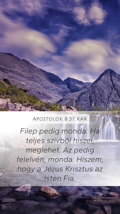 Apostolok 8:37 KAR Mobile Phone Wallpaper - Filep pedig monda: Ha teljes szívbõl hiszel, - Mobile Bible Verse Wallpaper