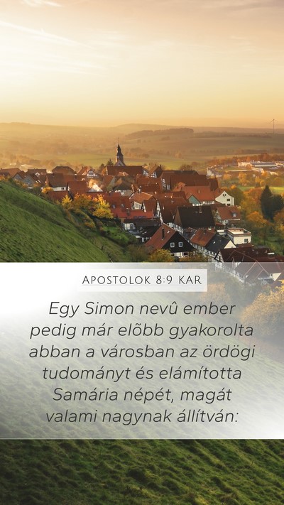 Apostolok 8:9 KAR Bible Verse Image
