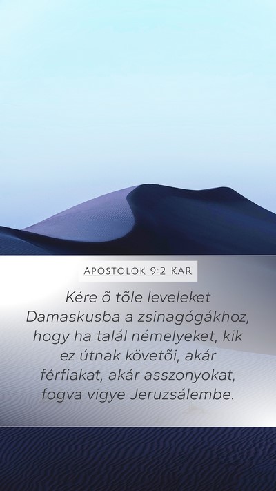 Apostolok 9:2 KAR Bible Verse Image