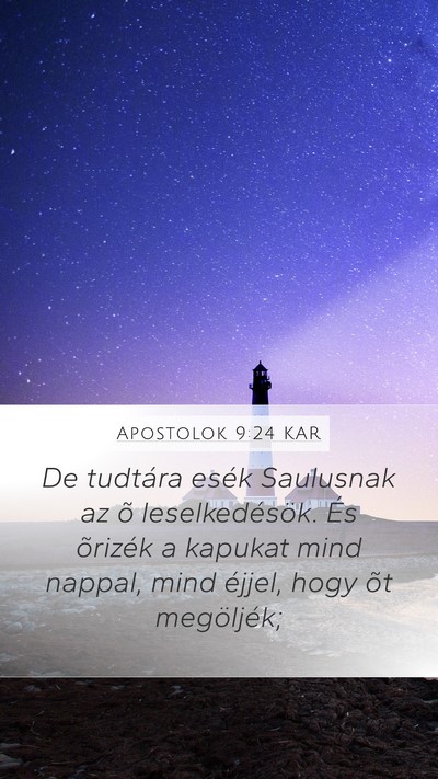 Apostolok 9:24 KAR Bible Verse Image