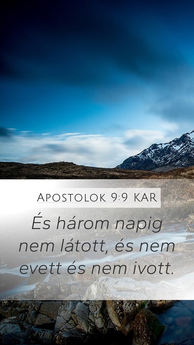 Apostolok 9:9 KAR Bible Verse Image