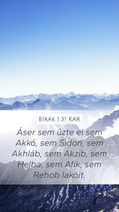 Bírák 1:31 KAR Bible Verse Image