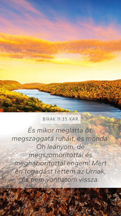 Bírák 11:35 KAR Bible Verse Image