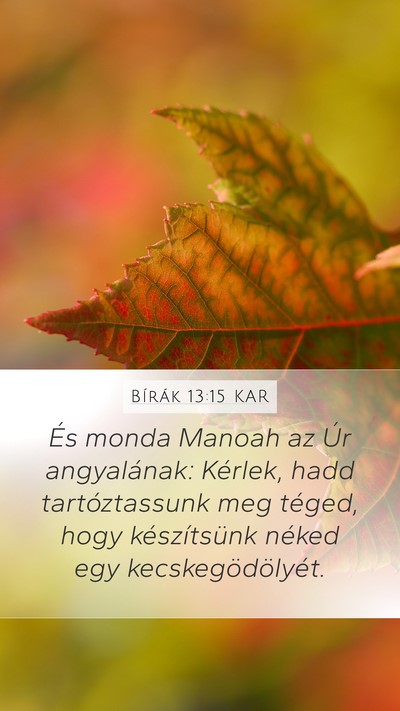 Bírák 13:15 KAR Bible Verse Image