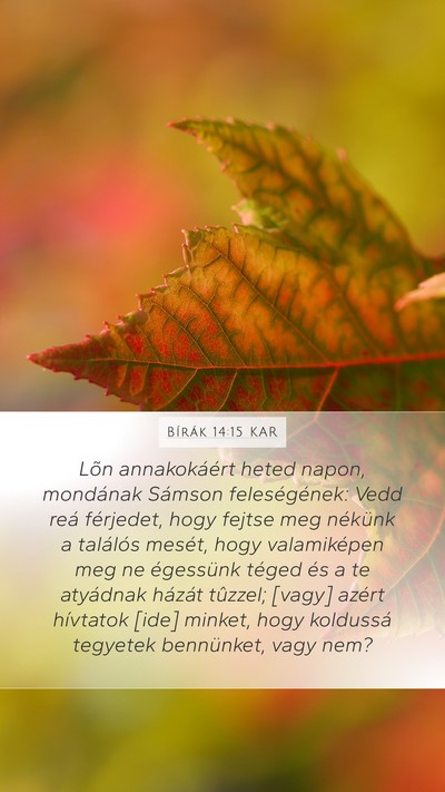 Bírák 14:15 KAR Bible Verse Image