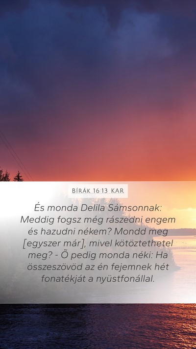 Bírák 16:13 KAR Bible Verse Image
