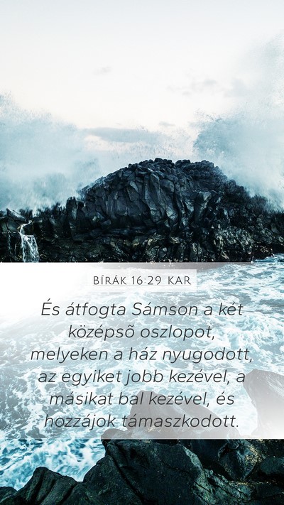 Bírák 16:29 KAR Bible Verse Image