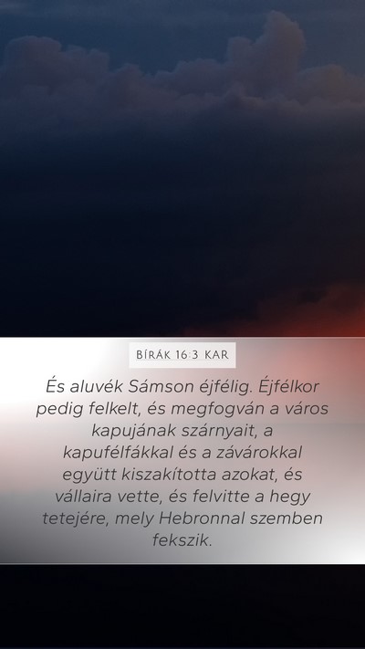 Bírák 16:3 KAR Bible Verse Image