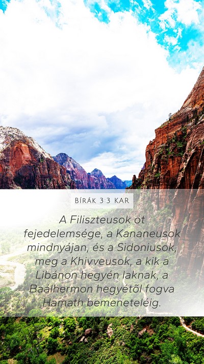 Bírák 3:3 KAR Bible Verse Image