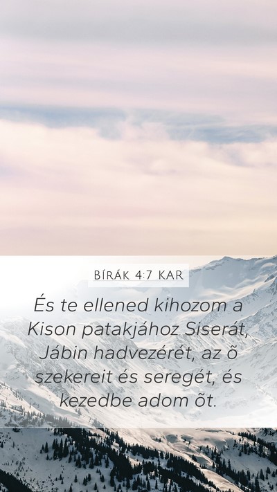 Bírák 4:7 KAR Bible Verse Image