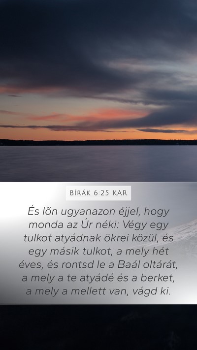 Bírák 6:25 KAR Bible Verse Image