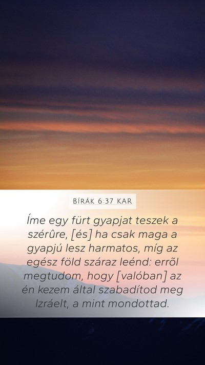 Bírák 6:37 KAR Bible Verse Image