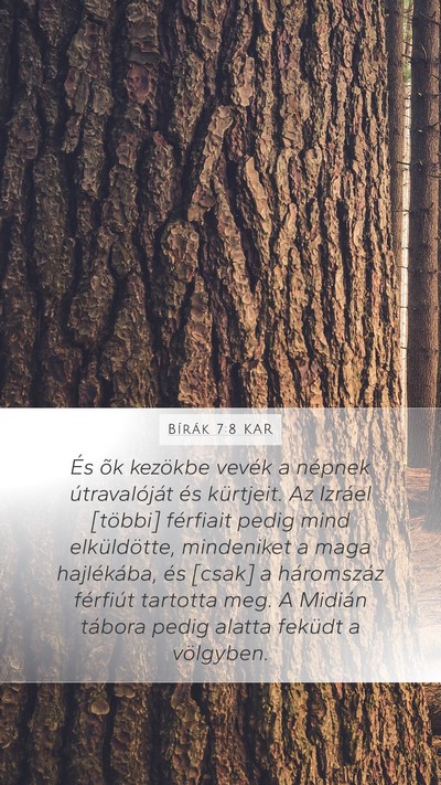 Bírák 7:8 KAR Mobile Phone Wallpaper - És õk kezökbe vevék a népnek útravalóját - Mobile Bible Verse Wallpaper