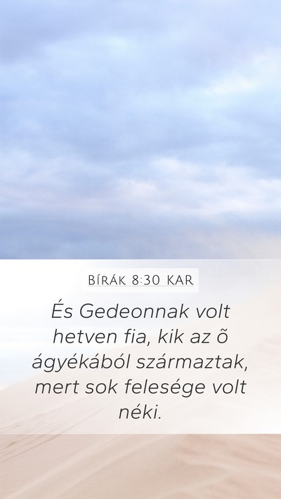 Bírák 8:30 KAR Bible Verse Image