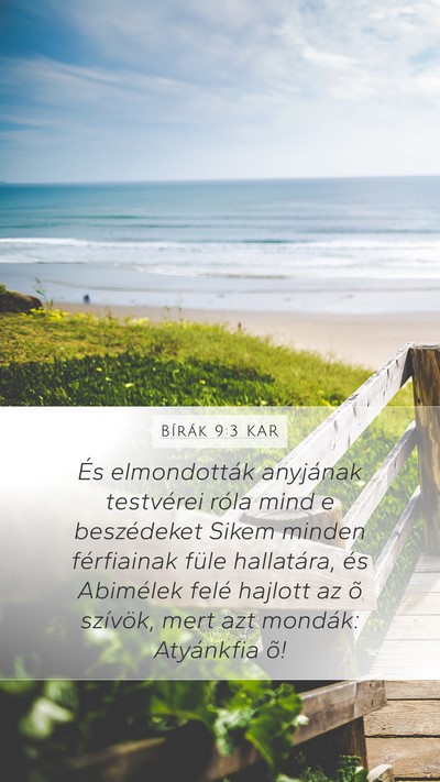 Bírák 9:3 KAR Mobile Phone Wallpaper - És elmondották anyjának testvérei róla mind - Mobile Bible Verse Wallpaper