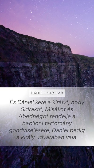 Dániel 2:49 KAR Bible Verse Image
