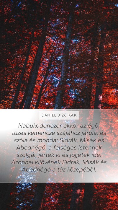 Dániel 3:26 KAR Bible Verse Image