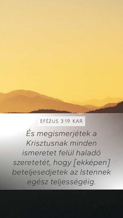 Efézus 3:19 KAR Bible Verse Image