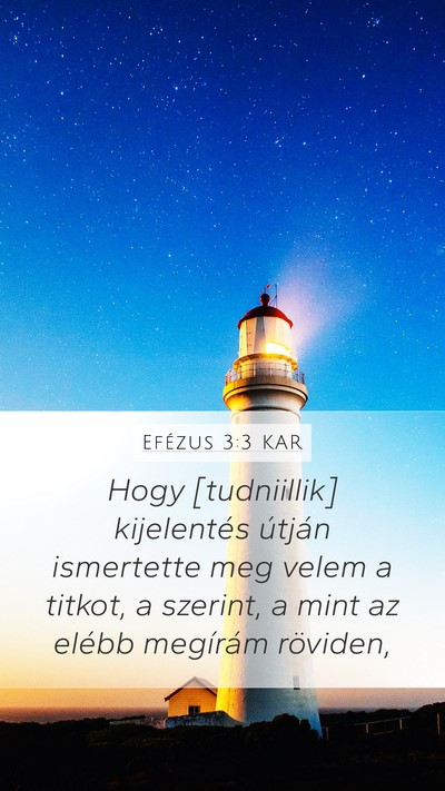 Efézus 3:3 KAR Bible Verse Image