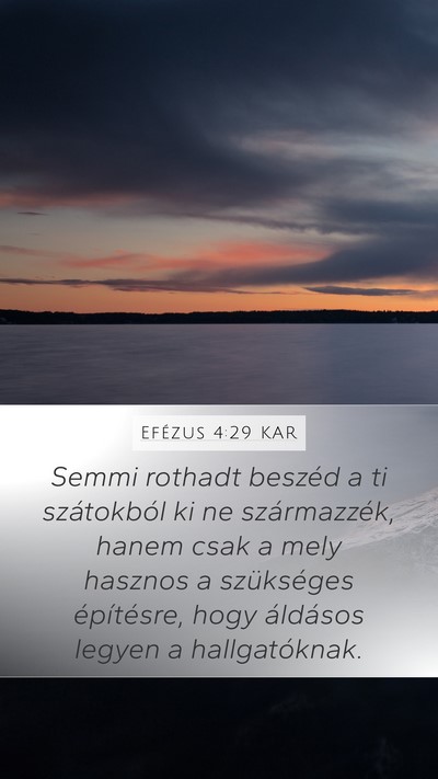 Efézus 4:29 KAR Bible Verse Image