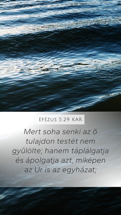 Efézus 5:29 KAR Mobile Phone Wallpaper - Mert soha senki az õ tulajdon testét nem - Mobile Bible Verse Wallpaper