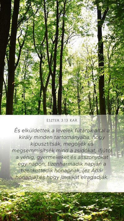 Eszter 3:13 KAR Bible Verse Image