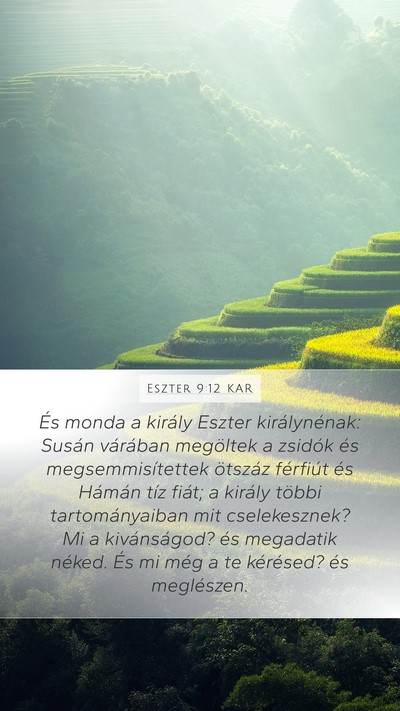 Eszter 9:12 KAR Bible Verse Image