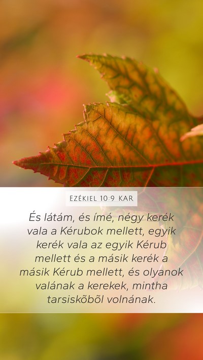 Ezékiel 10:9 KAR Mobile Phone Wallpaper - És látám, és ímé, négy kerék vala a - Mobile Bible Verse Wallpaper