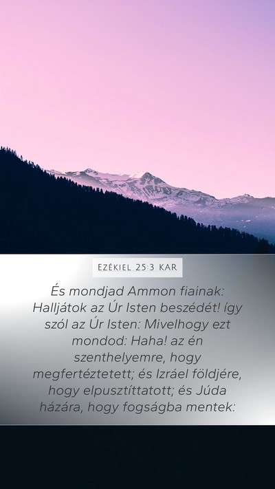 Ezékiel 25:3 KAR Bible Verse Image