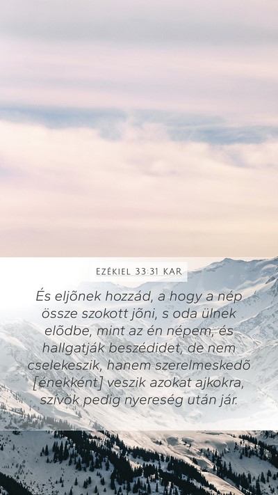 Ezékiel 33:31 KAR Bible Verse Image