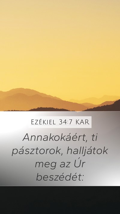 Ezékiel 34:7 KAR Bible Verse Image