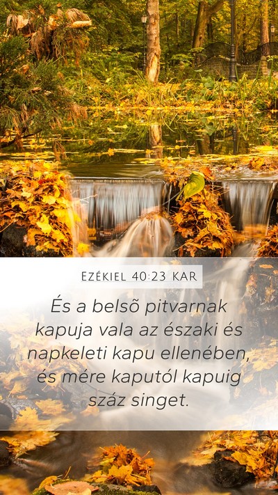 Ezékiel 40:23 KAR Mobile Phone Wallpaper - És a belsõ pitvarnak kapuja vala az északi és - Mobile Bible Verse Wallpaper