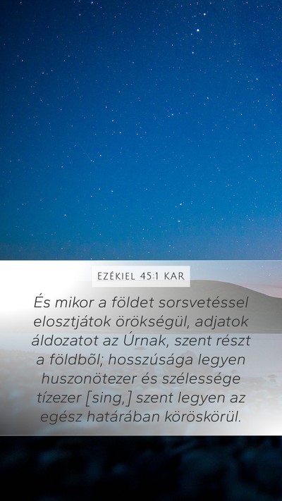 Ezékiel 45:1 KAR Bible Verse Image