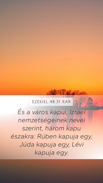 Ezékiel 48:31 KAR Mobile Phone Wallpaper - És a város kapui, Izráel nemzetségeinek nevei - Mobile Bible Verse Wallpaper