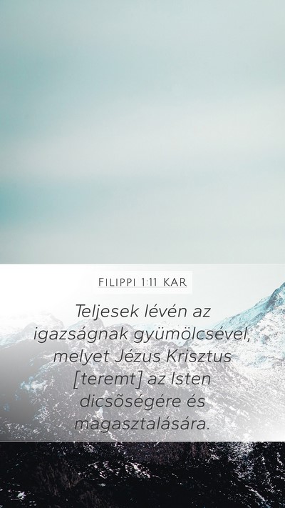 Filippi 1:11 KAR Mobile Phone Wallpaper - Teljesek lévén az igazságnak gyümölcsével, - Mobile Bible Verse Wallpaper