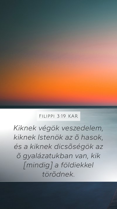Filippi 3:19 KAR Bible Verse Image