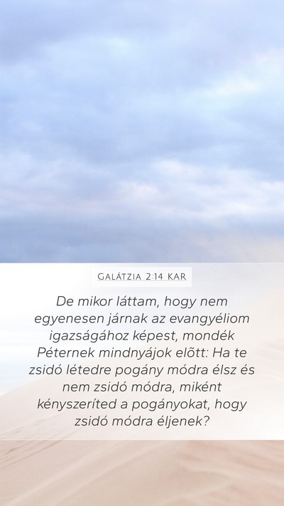 Galátzia 2:14 KAR Bible Verse Image