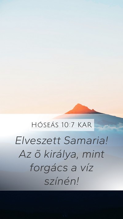 Hóseás 10:7 KAR Bible Verse Image
