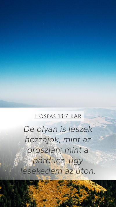 Hóseás 13:7 KAR Bible Verse Image