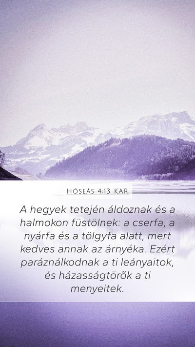 Hóseás 4:13 KAR Bible Verse Image