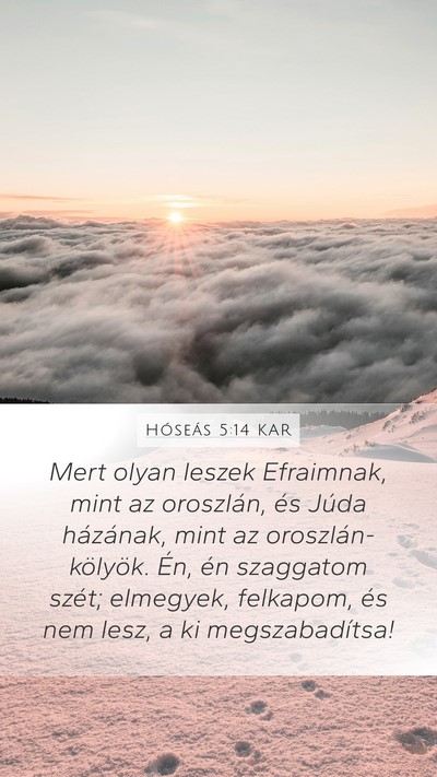 Hóseás 5:14 KAR Bible Verse Image