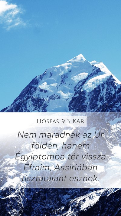 Hóseás 9:3 KAR Bible Verse Image