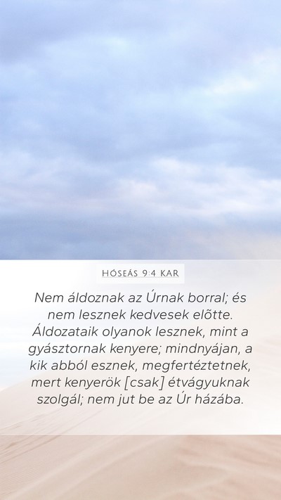 Hóseás 9:4 KAR Bible Verse Image