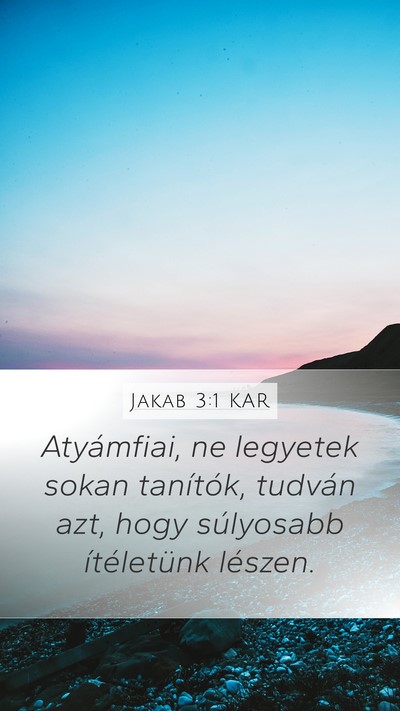 Jakab 3:1 KAR Bible Verse Image