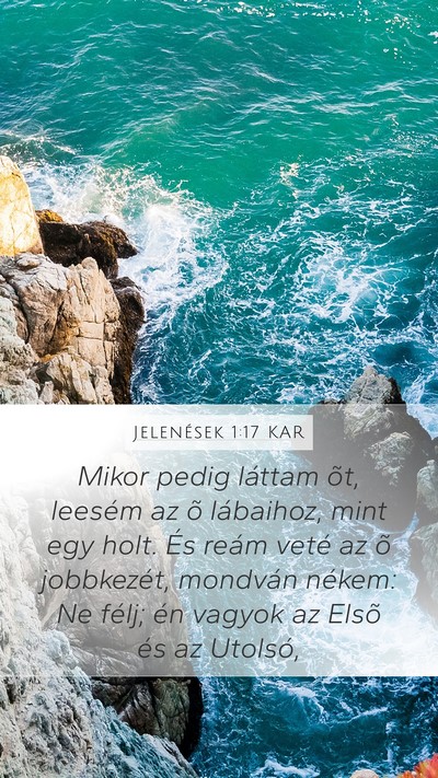 Jelenések 1:17 KAR Bible Verse Image