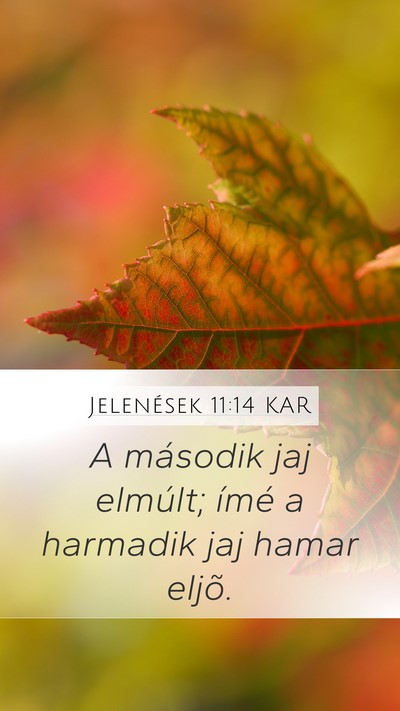 Jelenések 11:14 KAR Bible Verse Image