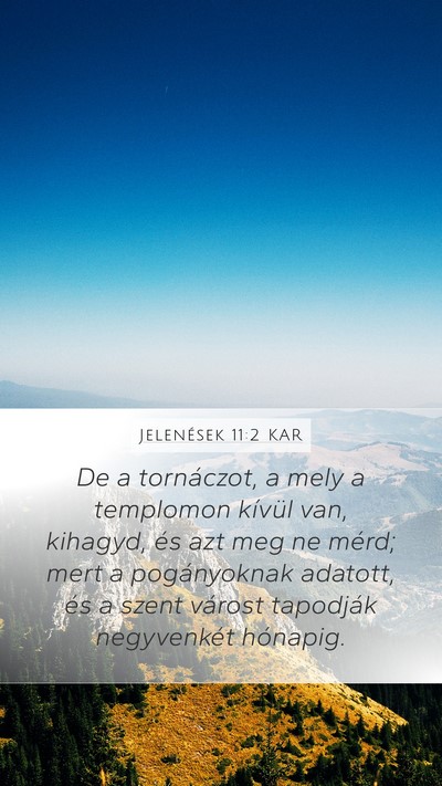 Jelenések 11:2 KAR Bible Verse Image