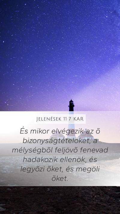 Jelenések 11:7 KAR Bible Verse Image